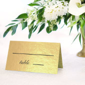 Faux Gold Foil Black Script Calligraphy Weddenscha Plaatskaartje