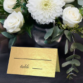 Faux Gold Foil Black Script Calligraphy Weddenscha Plaatskaartje