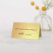 Faux Gold Foil Black Script Calligraphy Weddenscha Plaatskaartje (Voorkant)