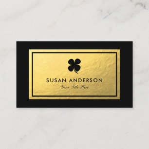 Faux Gold Foil - Black Shamrock Logo Visitekaartje