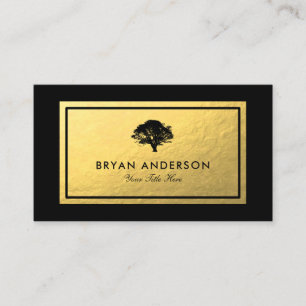Faux Gold Foil - Black Tree Logo Visitekaartje