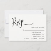 Faux Gold Foil Black & White RSVP Menu Weddenschap (Voorkant)
