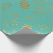 Faux Gold Foil Blauwgroen Blue Cadeaupapier (Hoek)