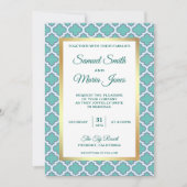 Faux Gold Foil Blauwgroen Marokkaanse bruiloft uit Kaart (Voorkant)