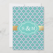Faux Gold Foil Blauwgroen Marokkaanse bruiloft uit Kaart (Achterkant)