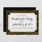 Faux Gold Foil Bling Bachelorette Party Uitnodiging Briefkaart (Voorkant / Achterkant)