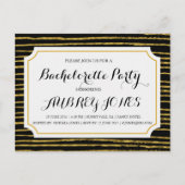 Faux Gold Foil Bling Bachelorette Party Uitnodiging Briefkaart (Voorkant)