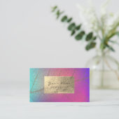 Faux Gold Foil Botanical Beauty Studio Ombre Pink Visitekaartje (Staand voorkant)