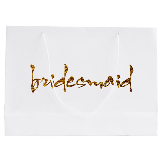 Faux Gold Foil Bridesmaid Large Cadeautasje (Achterkant)