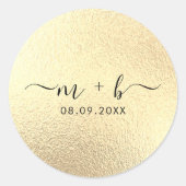 Faux Gold Foil Bruiloft Sticker (Voorkant)