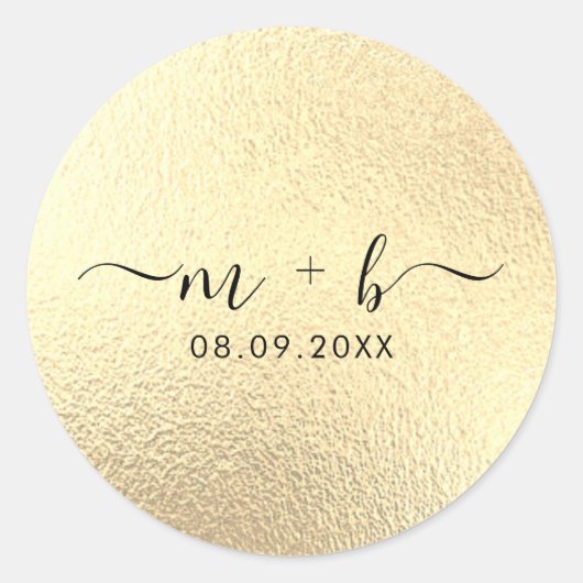 Faux Gold Foil Bruiloft Sticker (Voorkant)