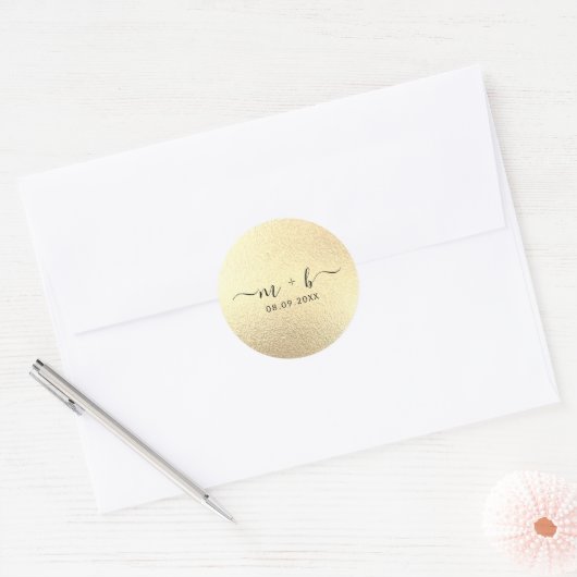 Faux Gold Foil Bruiloft Sticker (Envelop)