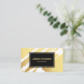 Faux Gold Foil Brushstrokes Modern Visitekaartje (Staand voorkant)
