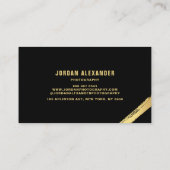 Faux Gold Foil Brushstrokes Modern Visitekaartje (Achterkant)