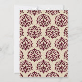 Faux Gold Foil Burgundy Damask Muslim Weduwschap Kaart (Achterkant)