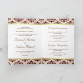 Faux Gold Foil Burgundy Red Damask Muslim Weduwsch (Binnen)