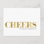Faux Gold Foil Cheers Briefkaart nieuwjaarsfeestda (Voorkant)