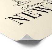 Faux Gold Foil Cheers Nieuw jaar Poster Sign (Hoek)