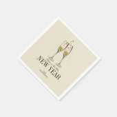 Faux Gold Foil Cheers Nieuwjaar papier Napkins Servet (Hoek)