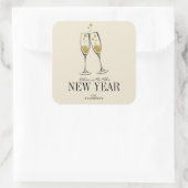 Faux Gold Foil Cheers Nieuwjaar Sticker (Tas)
