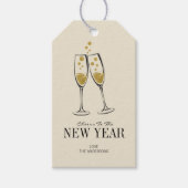 Faux Gold Foil Cheers Nieuwjaarscadeau-Label Cadeaulabel (Voorkant)