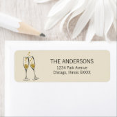 Faux Gold Foil Cheers Website nieuwjaars Etiket (Insitu)