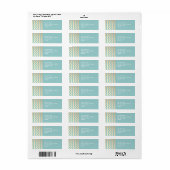 FAUX Gold Foil Chevron Pattern en Turquoise Blue Etiket (Full Sheet)