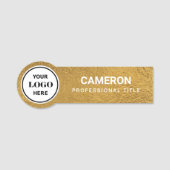 Faux Gold Foil Circle Company Logo Naamplaatje (Voorkant)