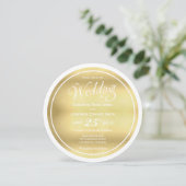 Faux Gold Foil Circle Weddenschap Kaart (Staand voorkant)
