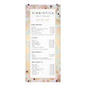 Faux Gold Foil Circles Confetti Salon Service Menu (Voorkant)