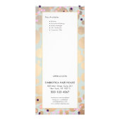 Faux Gold Foil Circles Confetti Salon Service Menu (Achterkant)