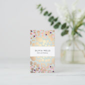 Faux Gold Foil Circles en Confetti Pattern Visitekaartje (Staand voorkant)