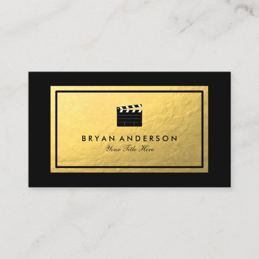 Faux Gold Foil - Clapperboard Visitekaartje (Voorkant)