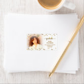 Faux Gold Foil Confetti Afstuderen Foto Etiket (Insitu)