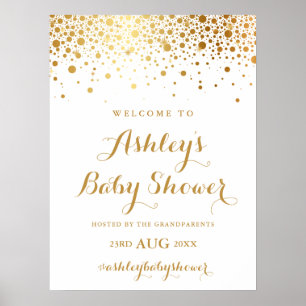 Faux Gold Foil Confetti Baby shower Welkomstteken Poster