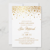 Faux Gold Foil Confetti Bar Mitswa Uitnodiging (Voorkant)