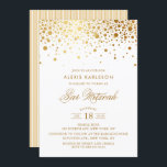 Faux Gold Foil Confetti Bar Mitzvah Uitnodiging<br><div class="desc">Moderne en elegante Bar Mitzvah-uitnodiging met faux roos gold confetti stippen. Overeenkomende objecten zijn beschikbaar.</div>