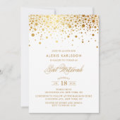 Faux Gold Foil Confetti Bat Mitzvah Uitnodiging (Voorkant)