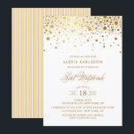Faux Gold Foil Confetti Bat Mitzvah Uitnodiging<br><div class="desc">Moderne en elegante uitnodiging van Bat Mitzvah met faux gold confetti stippen. Overeenkomende objecten zijn beschikbaar.</div>