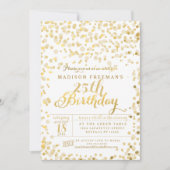 Faux Gold Foil Confetti Birthday Party Kaart (Voorkant)