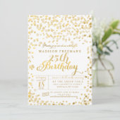 Faux Gold Foil Confetti Birthday Party Kaart (Staand voorkant)
