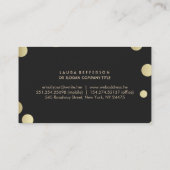 Faux Gold Foil Confetti Black Modern Visitekaartje (Achterkant)