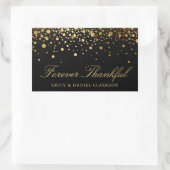 Faux Gold Foil Confetti Black Weddenschap Hartelij Rechthoekige Sticker (Tas)