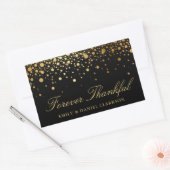 Faux Gold Foil Confetti Black Weddenschap Hartelij Rechthoekige Sticker (Envelop)