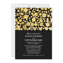 Faux Gold Foil Confetti Black Weddenschap