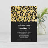 Faux Gold Foil Confetti Black Weddenschap Kaart (Staand voorkant)