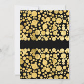 Faux Gold Foil Confetti Black Weddenschap Kaart (Achterkant)