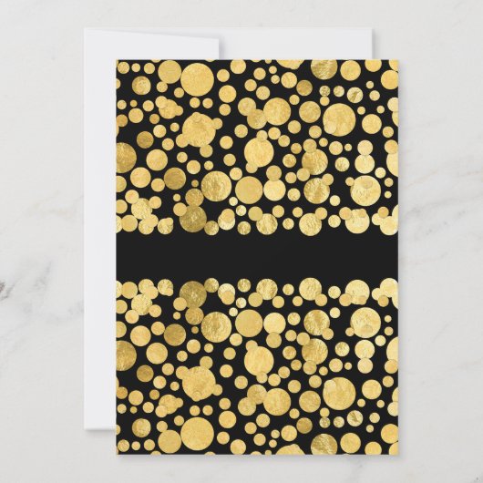 Faux Gold Foil Confetti Black Weddenschap Kaart (Achterkant)