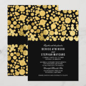 Faux Gold Foil Confetti Black Weddenschap Kaart (Voorkant / Achterkant)