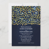 Faux Gold Foil Confetti Blue Weddenschap Kaart (Voorkant)